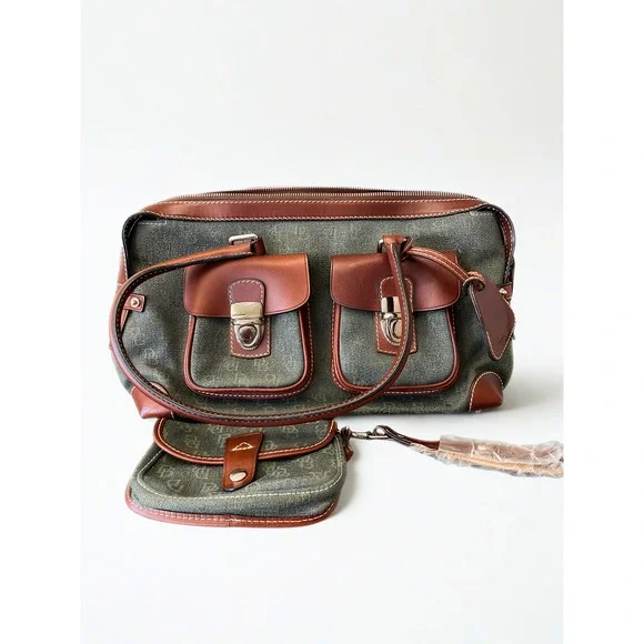 Dooney & Bourke HP65C Double Pocket Tote Hunter NWT Serial K6253580 - Picture 2 of 14